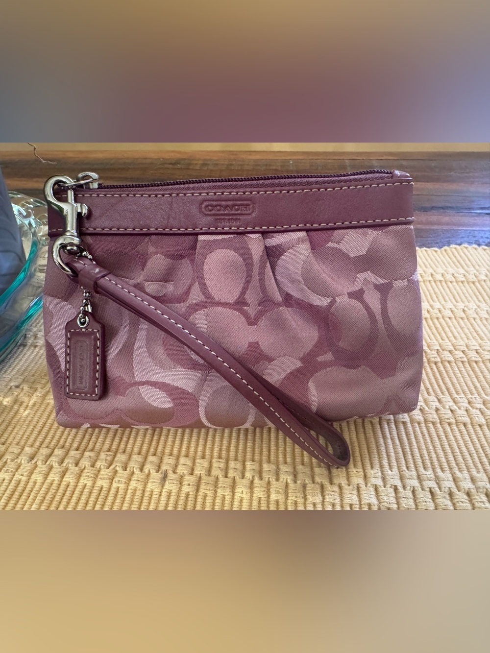 NWOT Coach Pink Signature Wristlet in Dusty Rose
